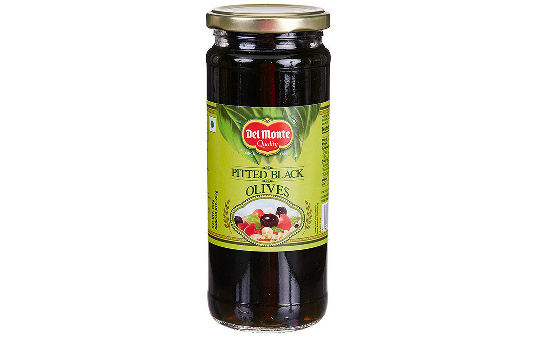 Del Monte Pitted Black Olives   Glass Jar  450 grams